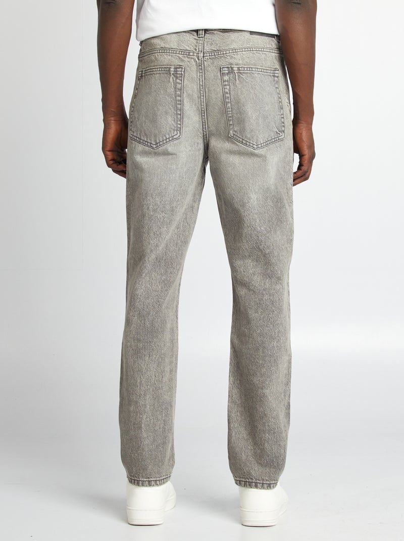 Calças de ganga straight 5 bolsos CINZA - Kiabi