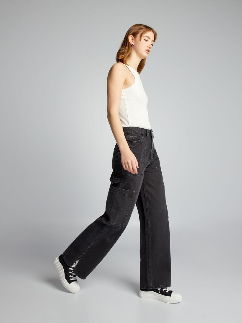 Calça Jeans Feminina Com Vários Bolsos Baggy Mujer 2023 Primavera