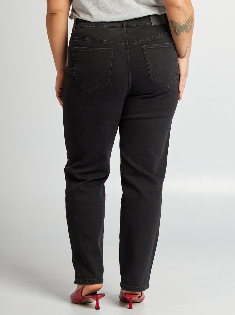 Calças de ganga straight de cintura subida PRETO - Kiabi