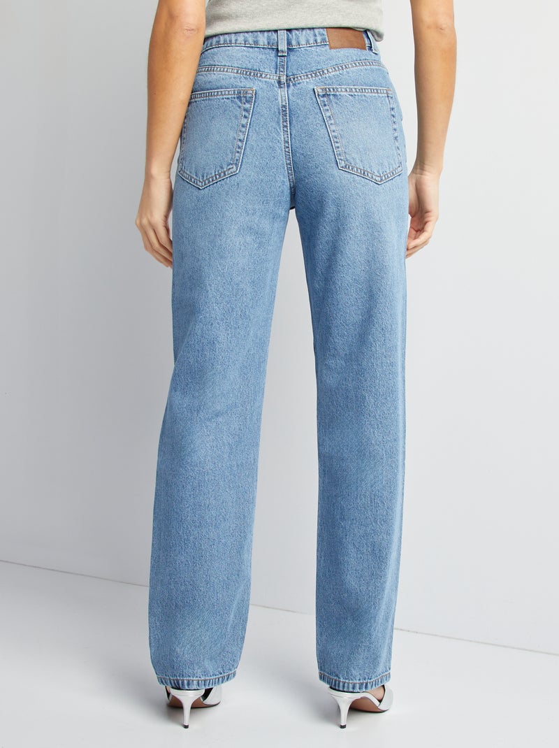 Calças de ganga straight lisas AZUL - Kiabi