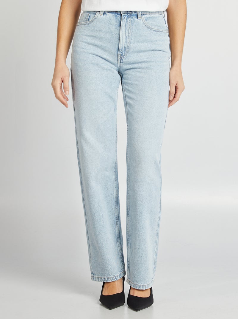 Calças de ganga straight lisas AZUL - Kiabi