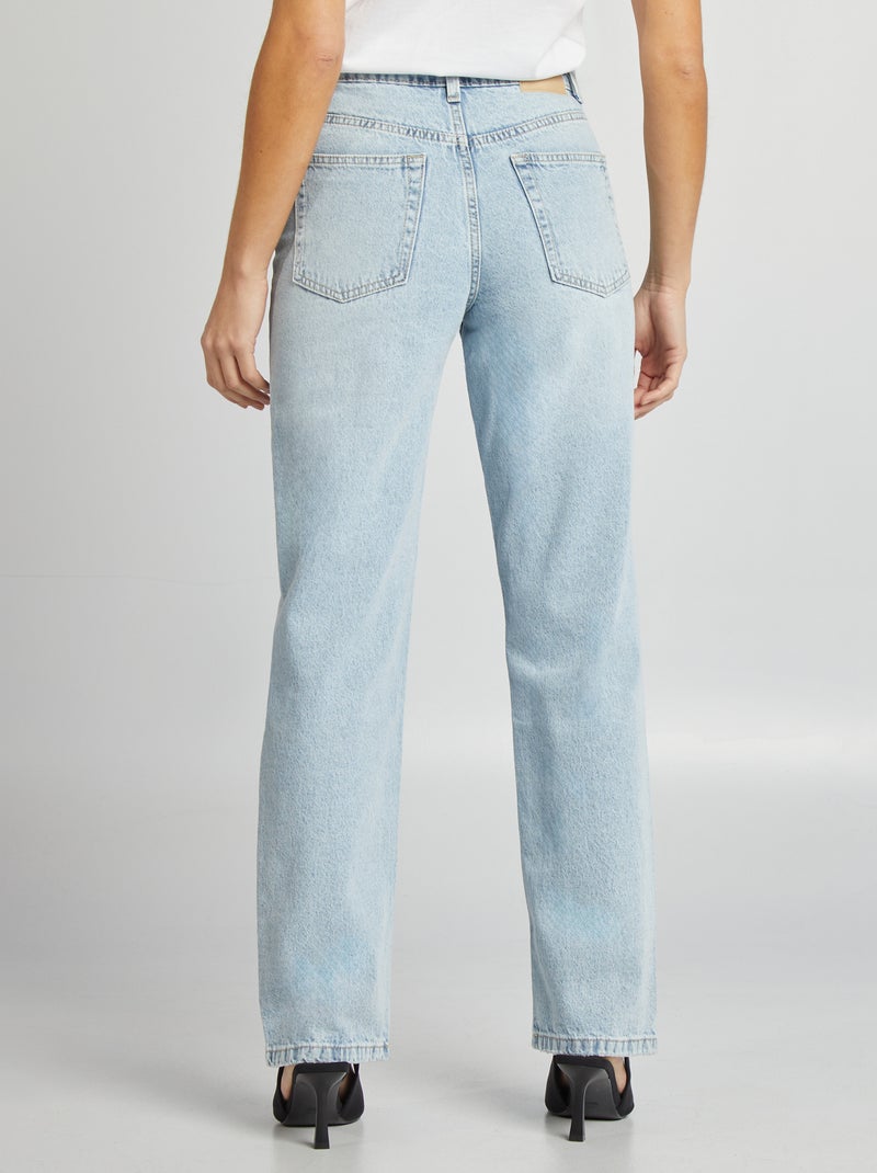 Calças de ganga straight lisas AZUL - Kiabi