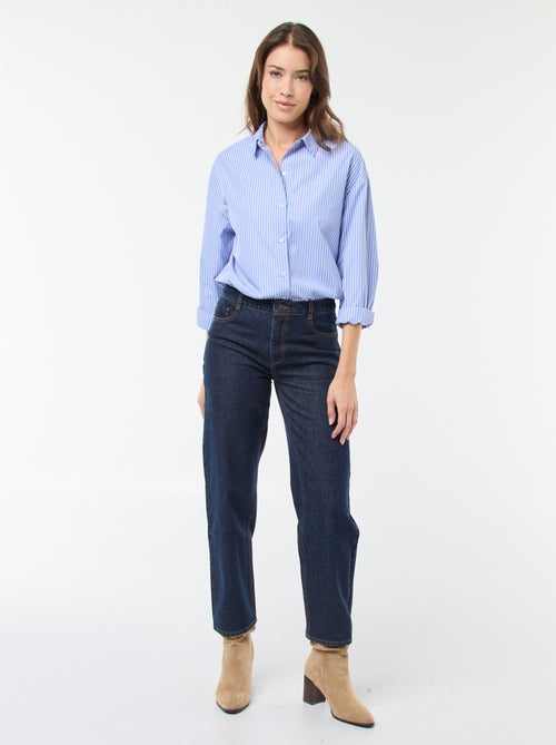 Calças de ganga straight regular fit em algodão - L28 - Kiabi Calças de ganga straight regular fit em algodão - L28 - Kiabi
