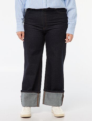 Calças de ganga straight turn up