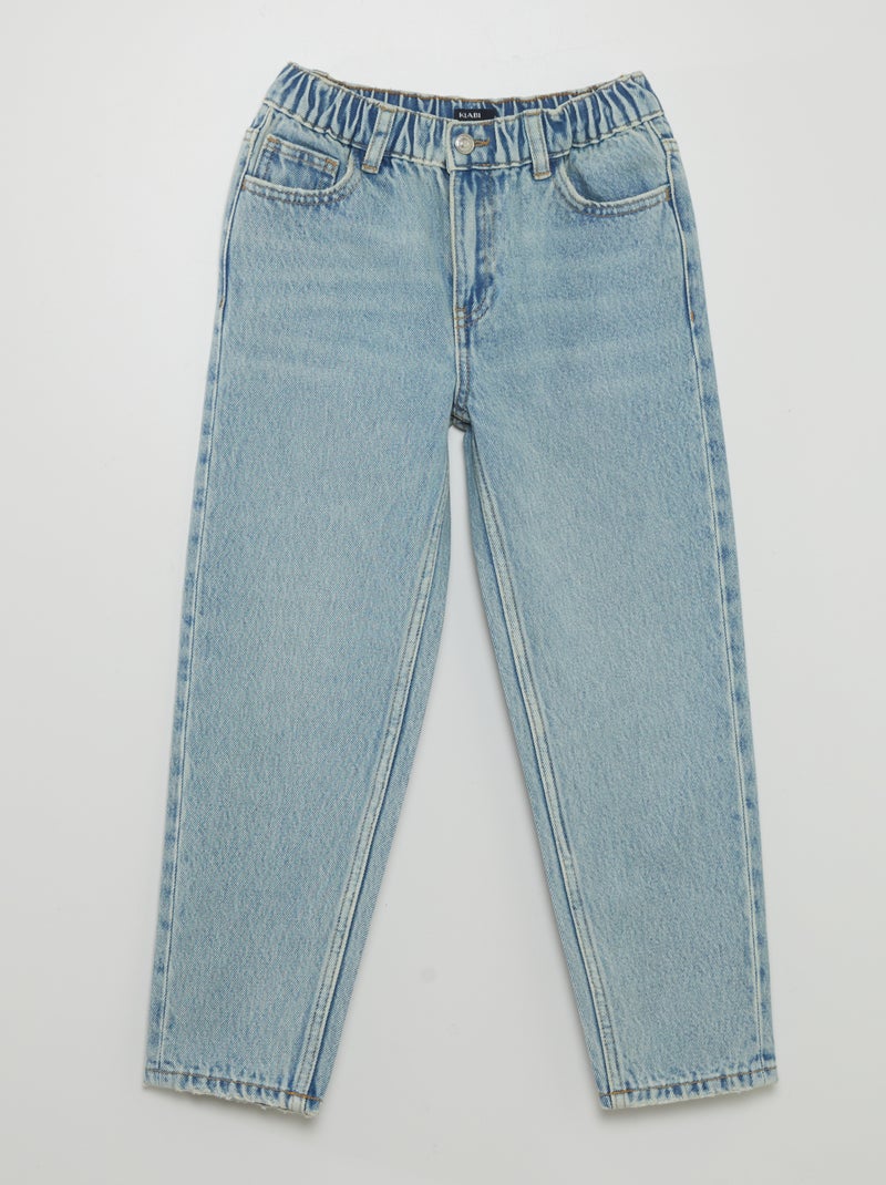 Calças de ganga straight washed AZUL - Kiabi