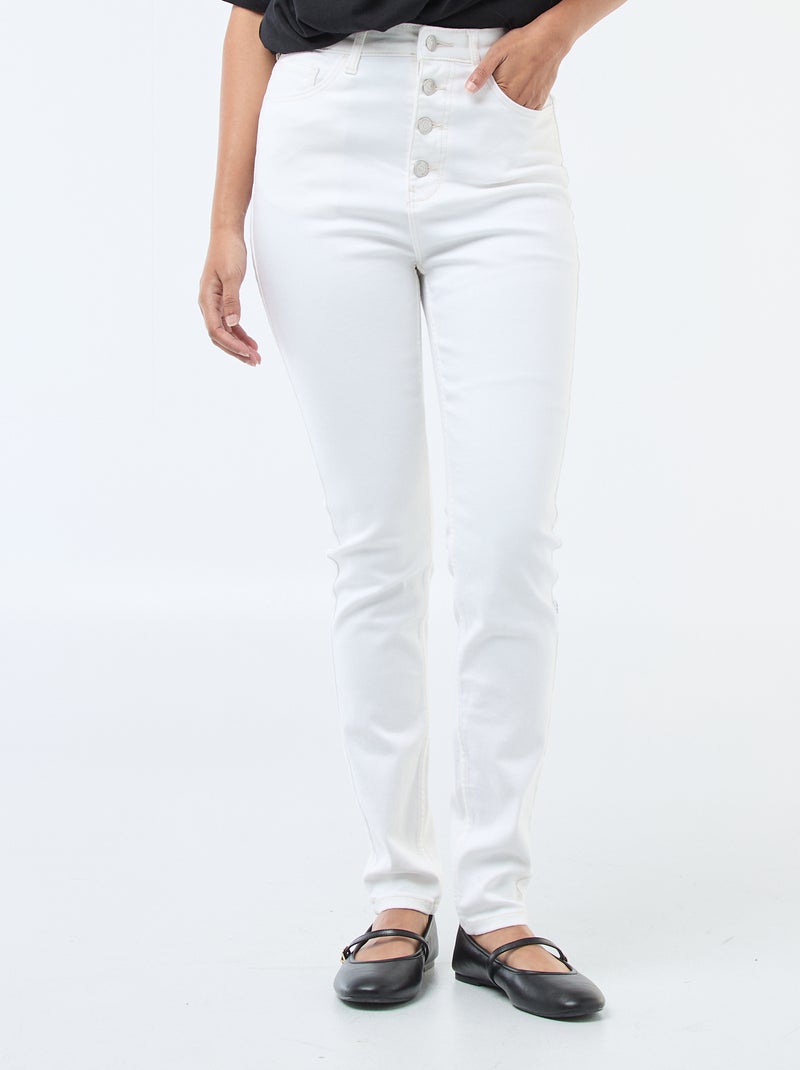 Calças de ganga stretch super skinny em algodão Branco - Kiabi