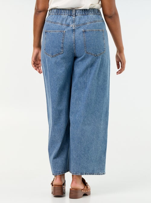 Calças de ganga super wide leg de 5 bolsos - Kiabi Calças de ganga super wide leg de 5 bolsos - Kiabi