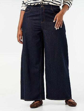 Calças de ganga super wide leg de 5 bolsos