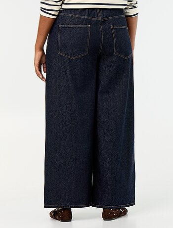 Calças de ganga super wide leg de 5 bolsos