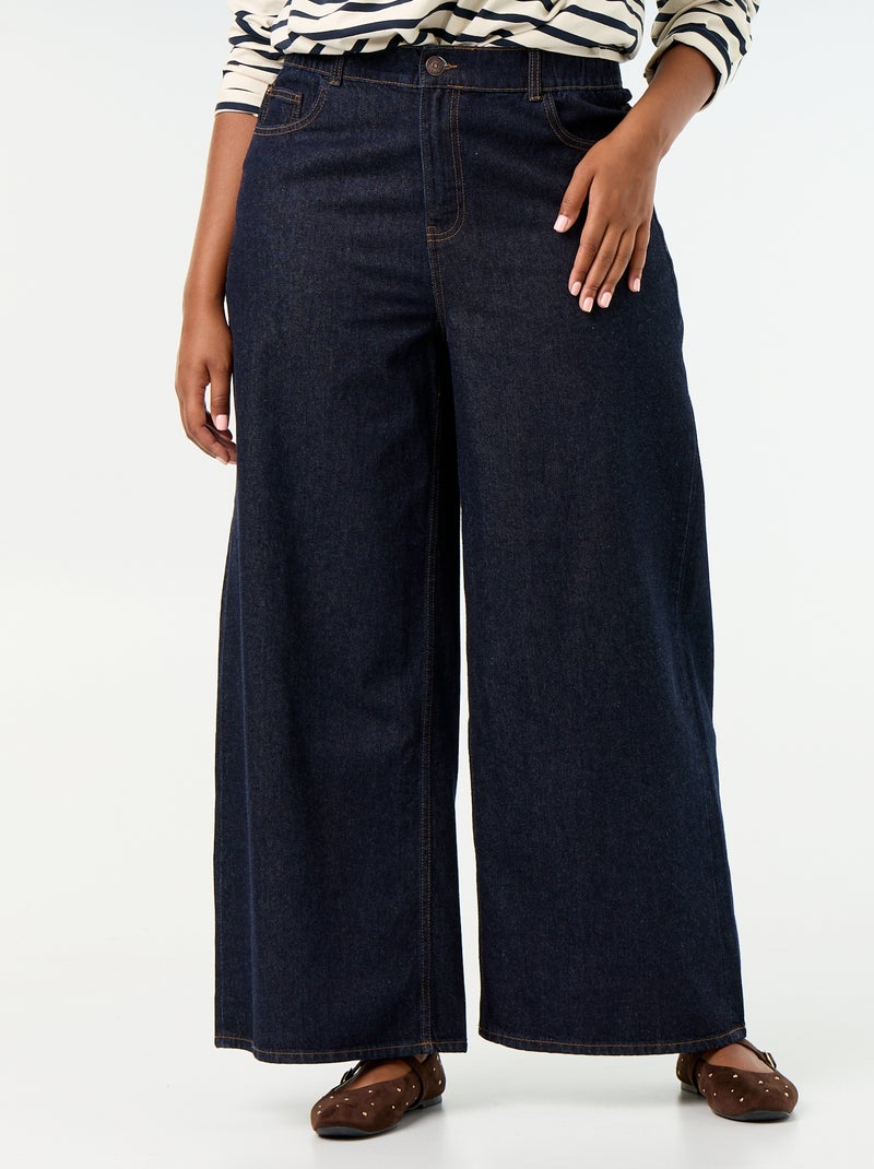 Calças de ganga super wide leg de 5 bolsos Azul - Kiabi