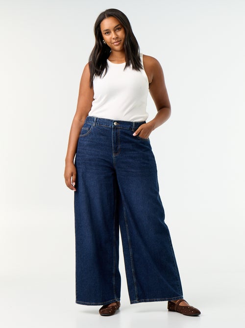 Calças de ganga super wide leg de 5 bolsos - Kiabi