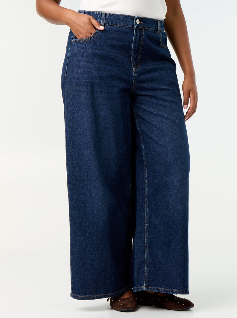 Calças de ganga super wide leg de 5 bolsos Azul - Kiabi