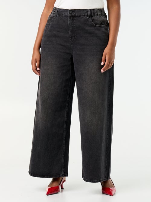 Calças de ganga super wide leg de 5 bolsos - Kiabi Calças de ganga super wide leg de 5 bolsos - Kiabi