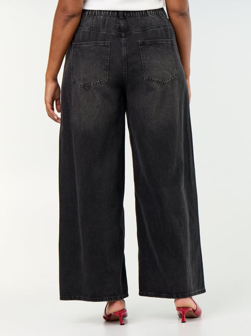 Calças de ganga super wide leg de 5 bolsos - Kiabi Calças de ganga super wide leg de 5 bolsos - Kiabi