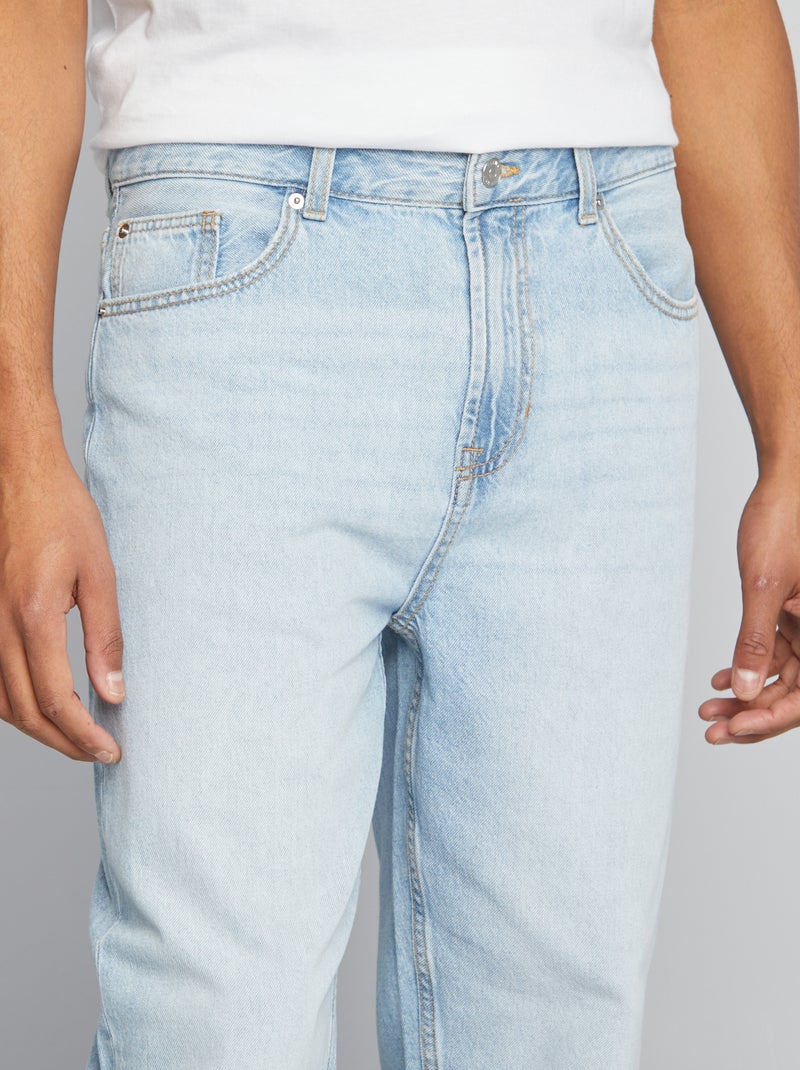 Calças de ganga tapered slim / corte afunilado 5 bolsos AZUL - Kiabi