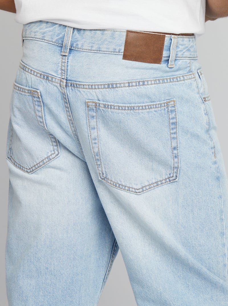 Calças de ganga tapered slim / corte afunilado 5 bolsos AZUL - Kiabi