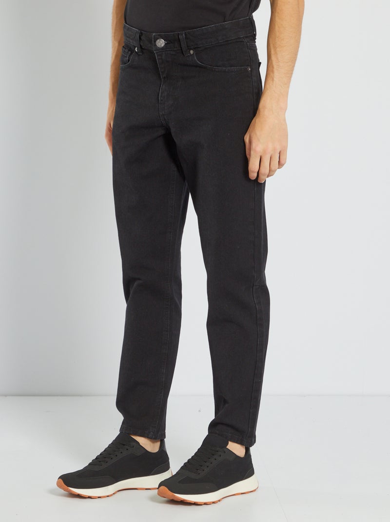 Calças de ganga tappered - L32 PRETO - Kiabi