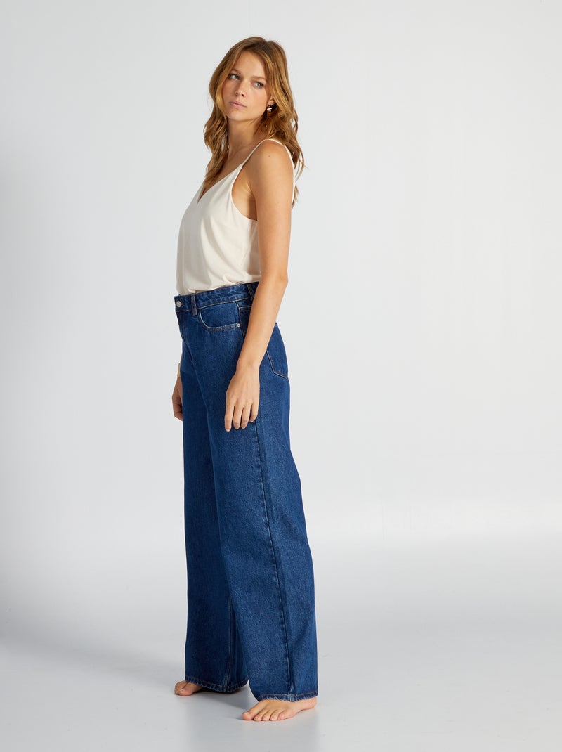 Calças de ganga wide-leg - 30L AZUL - Kiabi