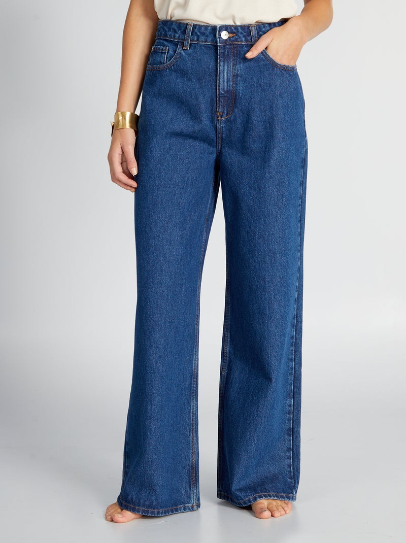 Calças de ganga wide-leg - 30L AZUL - Kiabi