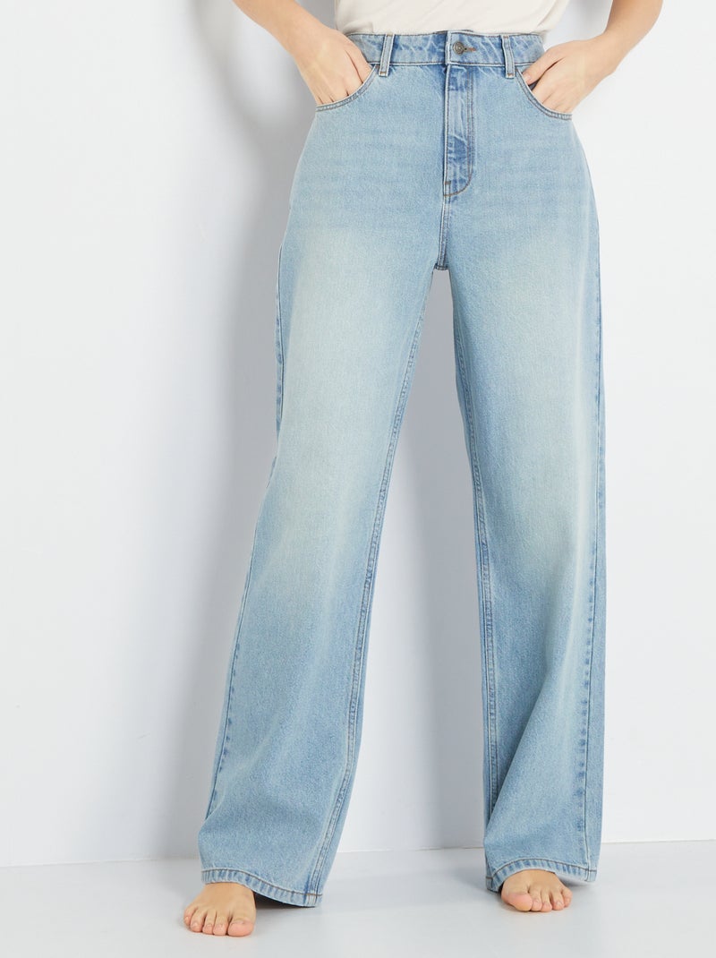 Calças de ganga wide-leg - 30L Azul - Kiabi