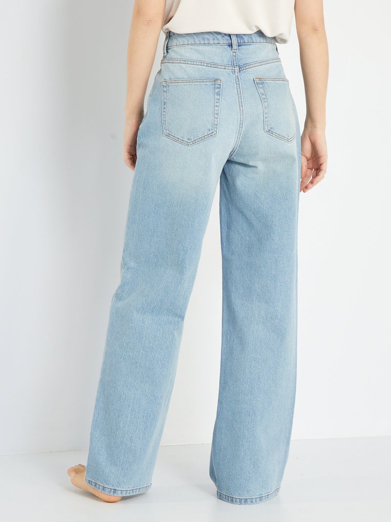 Calças de ganga wide-leg - 30L Azul - Kiabi