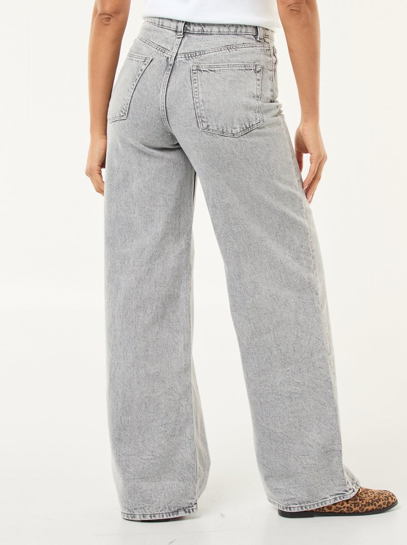 Calças de ganga wide-leg - 30L Cinza - Kiabi