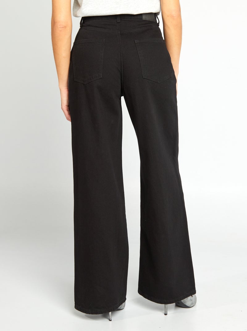 Calças de ganga wide-leg - 30L PRETO - Kiabi