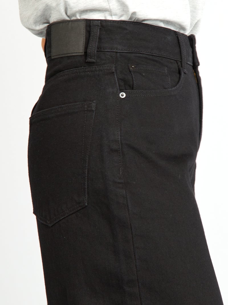 Calças de ganga wide-leg - 30L PRETO - Kiabi