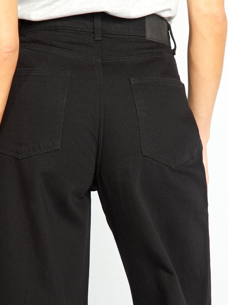 Calças de ganga wide-leg - 30L PRETO - Kiabi