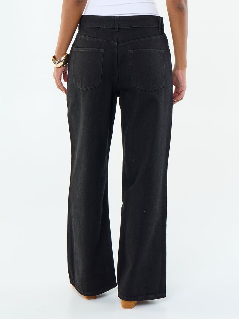 Calças de ganga wide-leg - 30L Preto - Kiabi