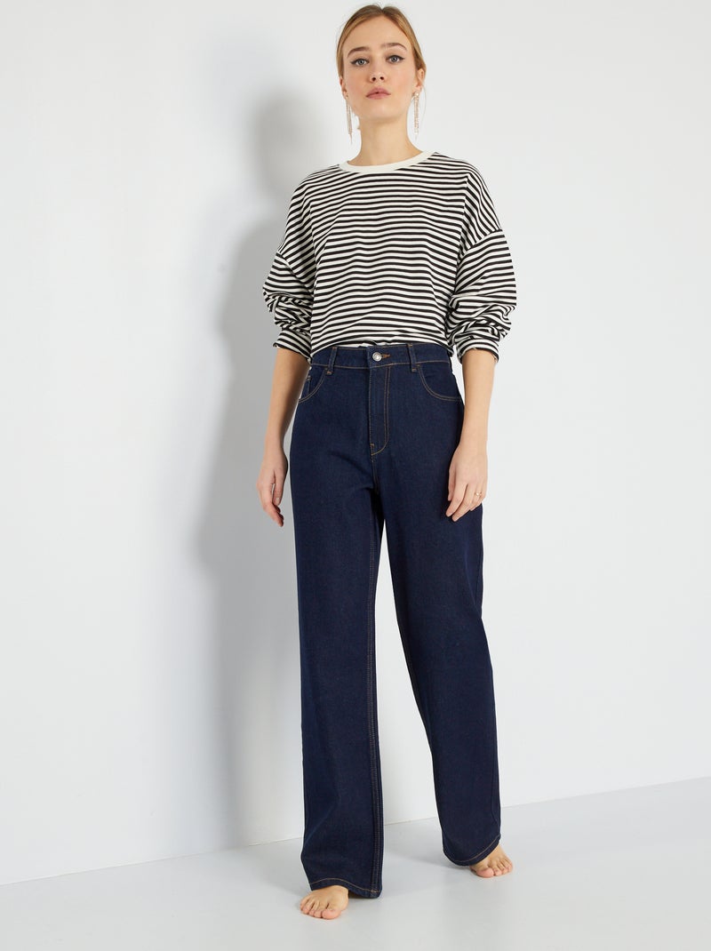 Calças de ganga wide leg - 32L AZUL - Kiabi