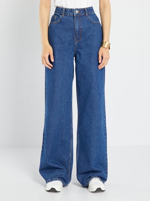 Calças de ganga wide leg - 32L - Kiabi