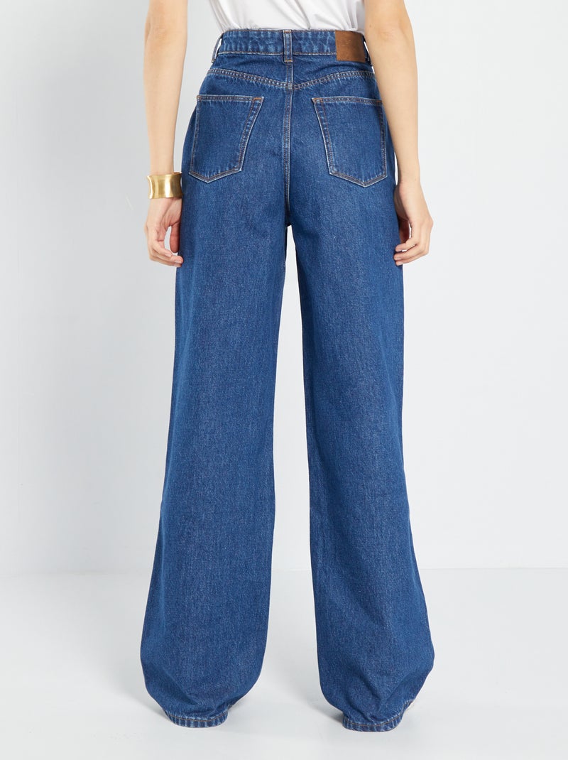 Calças de ganga wide leg - 32L AZUL - Kiabi