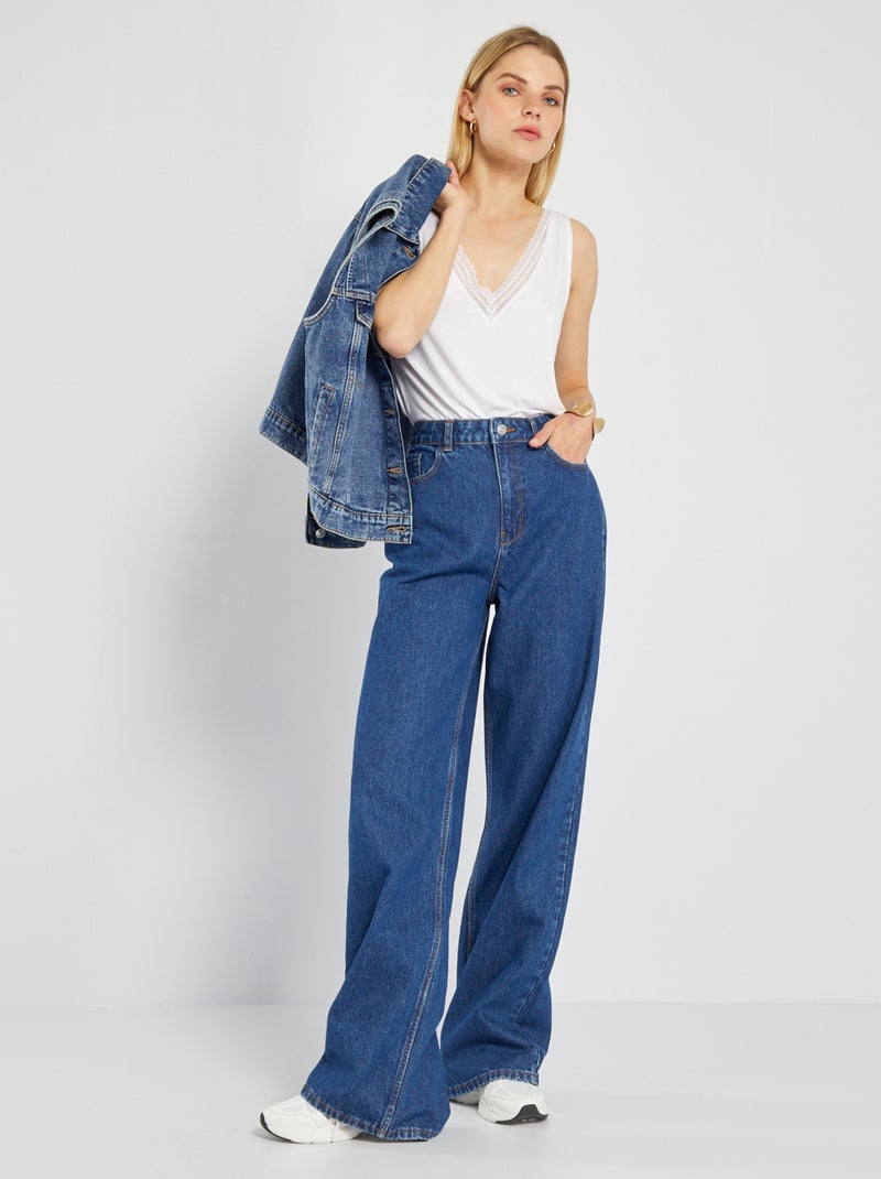 Calças de ganga wide leg - 32L AZUL - Kiabi
