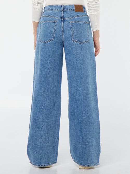 Calças de ganga wide leg - 32L - Kiabi
