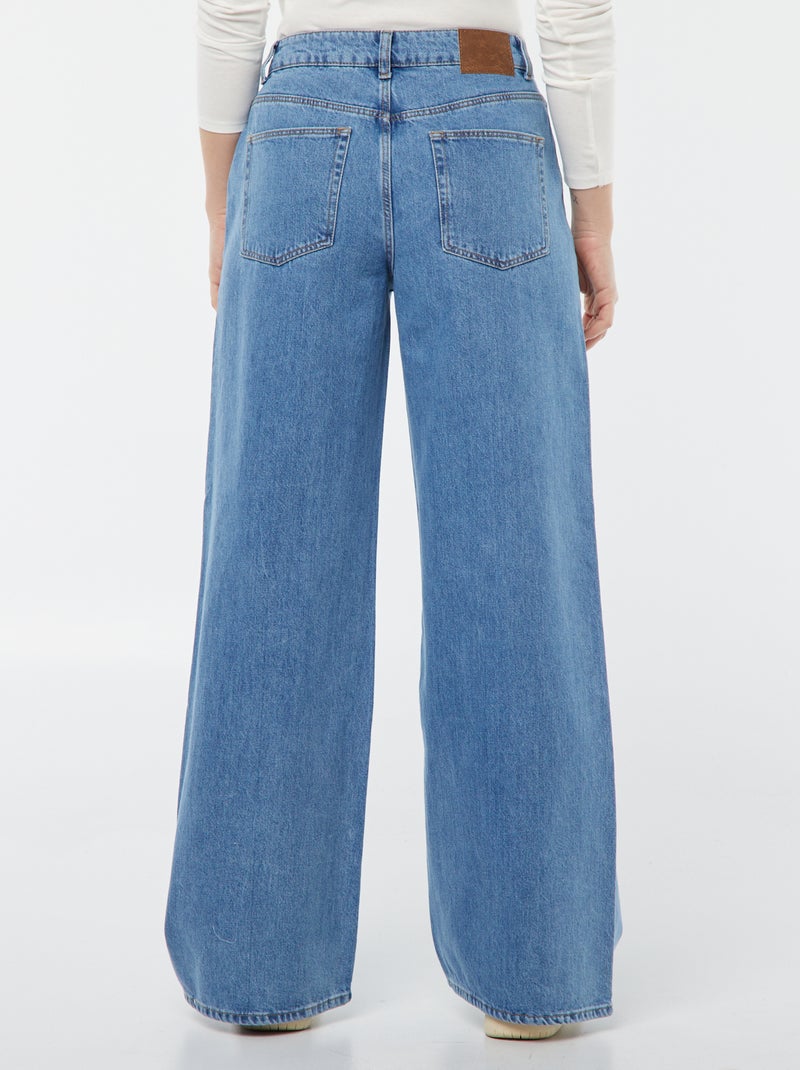 Calças de ganga wide leg - 32L Azul - Kiabi