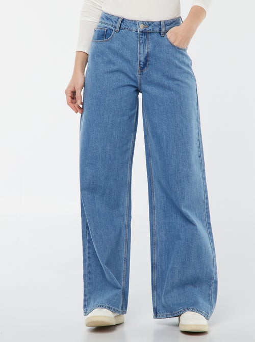 Calças de ganga wide leg - 32L - Kiabi
