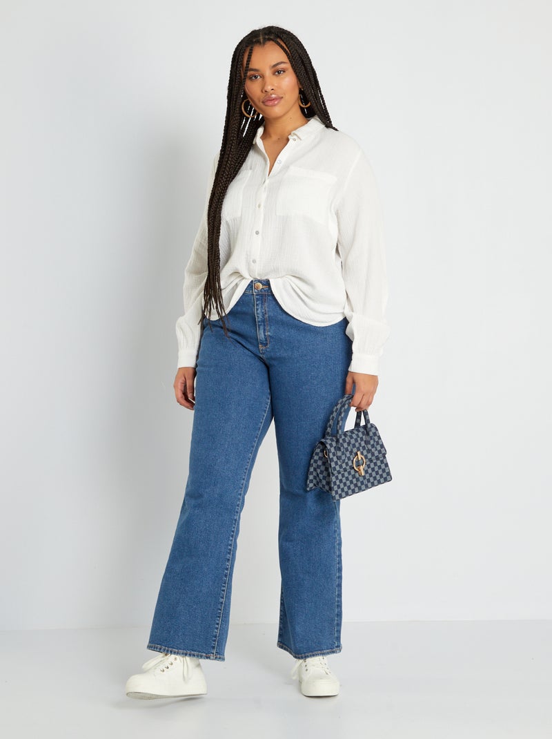 Calças de ganga wide leg - 32L AZUL - Kiabi
