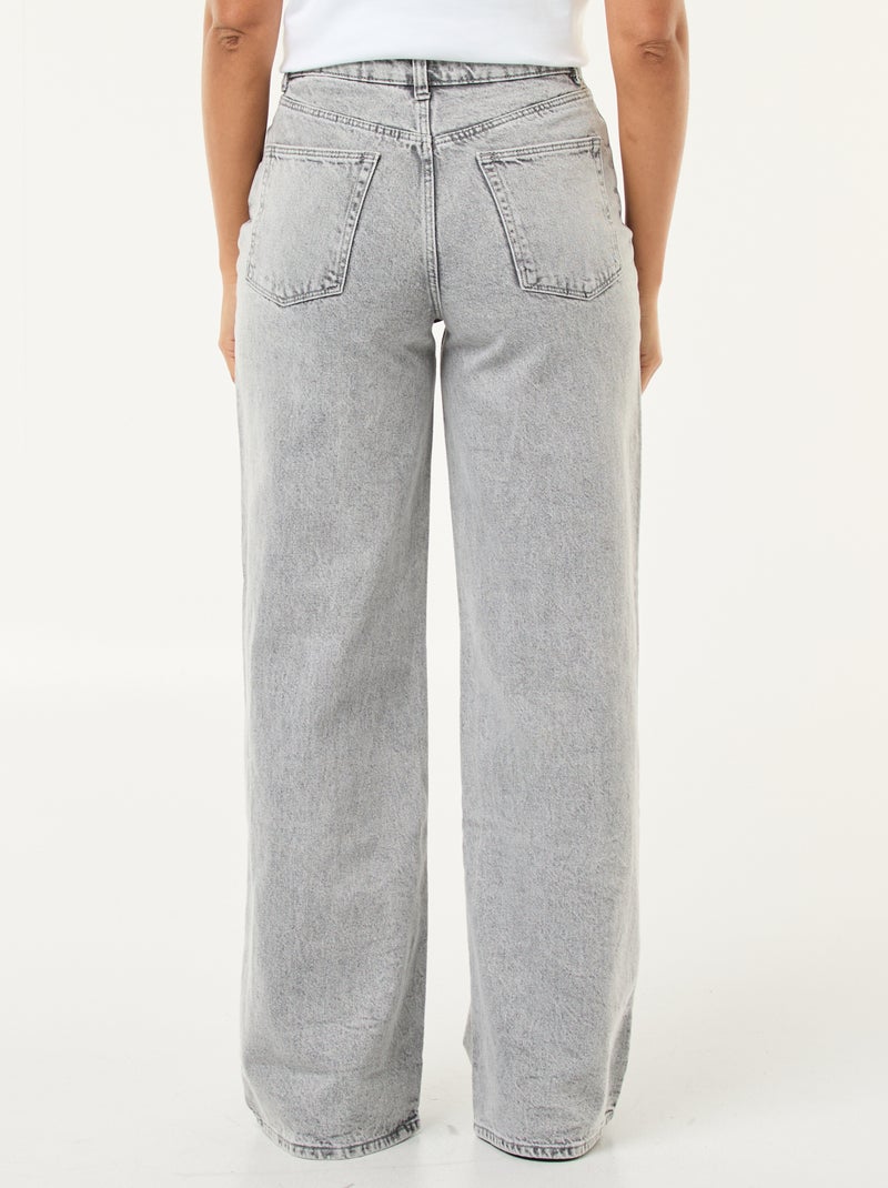 Calças de ganga wide leg - 32L Cinza - Kiabi