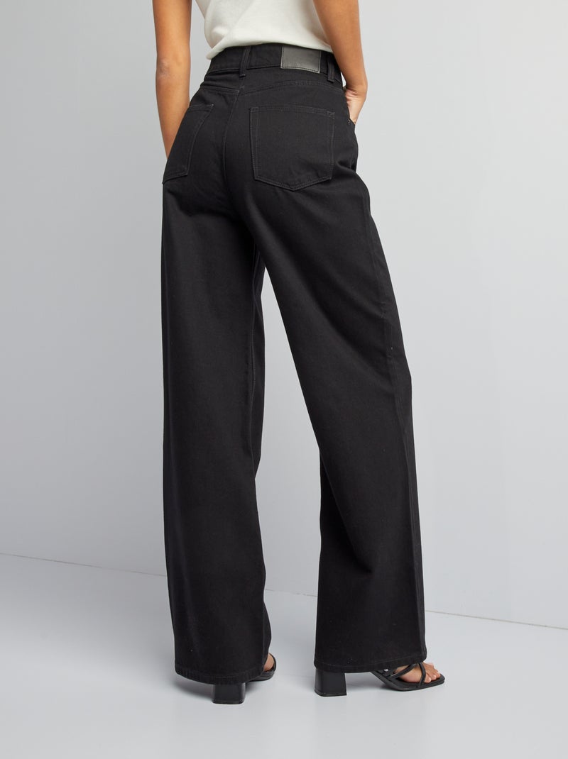 Calças de ganga wide leg - 32L PRETO - Kiabi