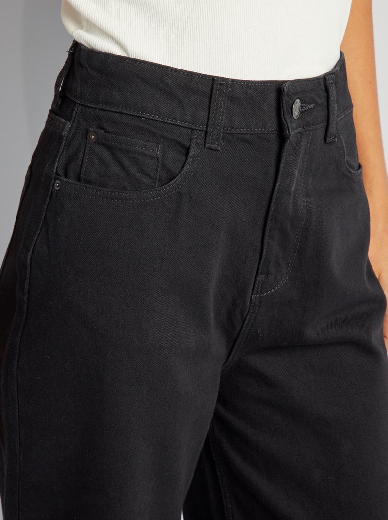 Calças de ganga wide leg - 32L PRETO - Kiabi