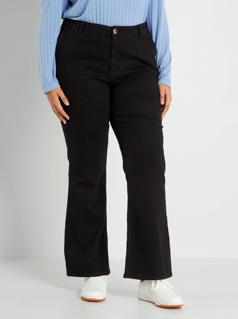 Calças de ganga wide leg - 32L PRETO - Kiabi