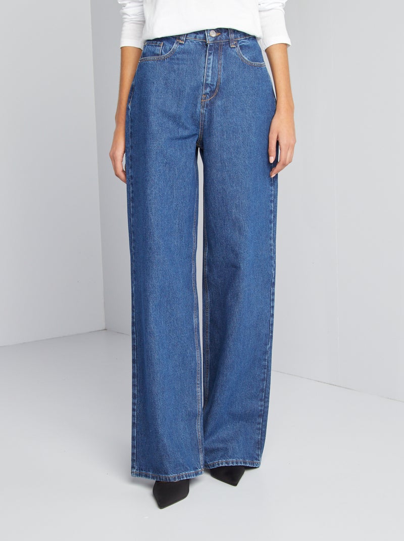 Calças de ganga wide leg - 34L AZUL - Kiabi