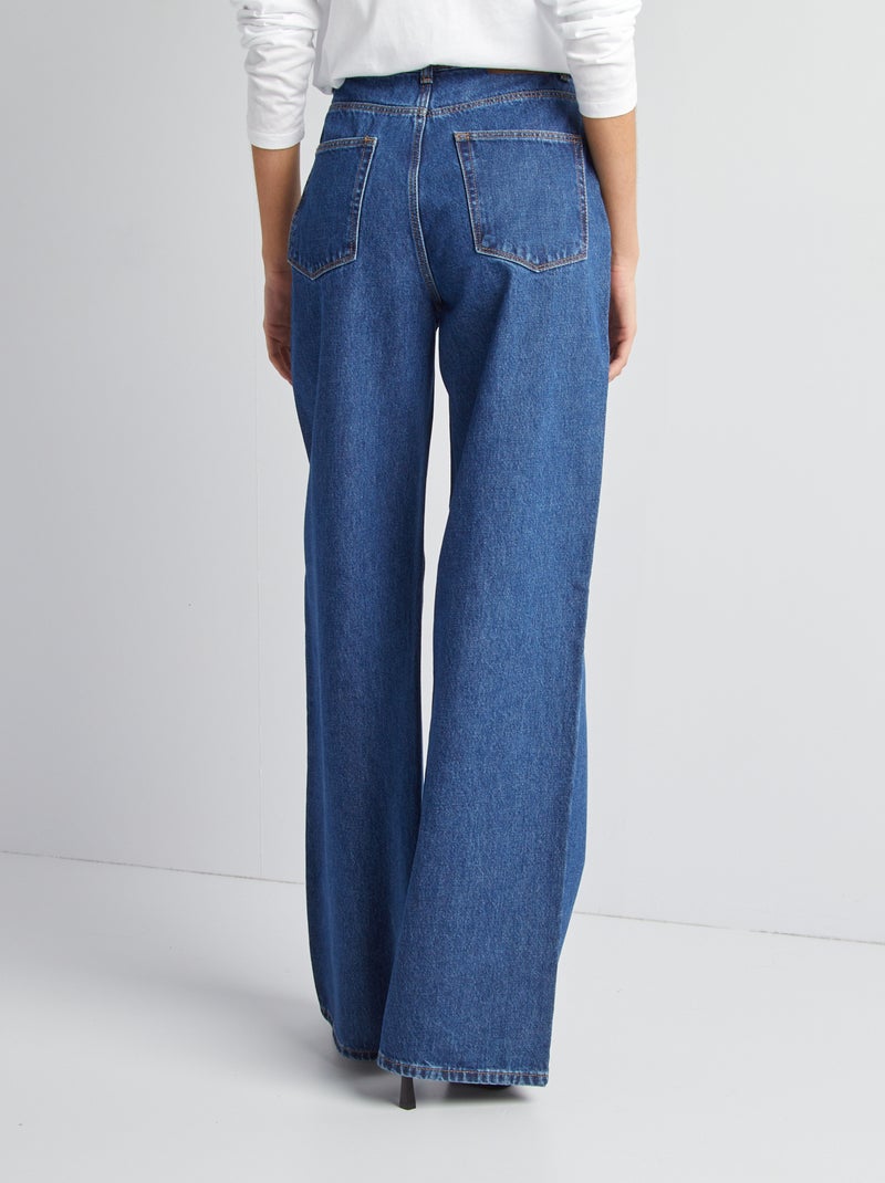 Calças de ganga wide leg - 34L AZUL - Kiabi