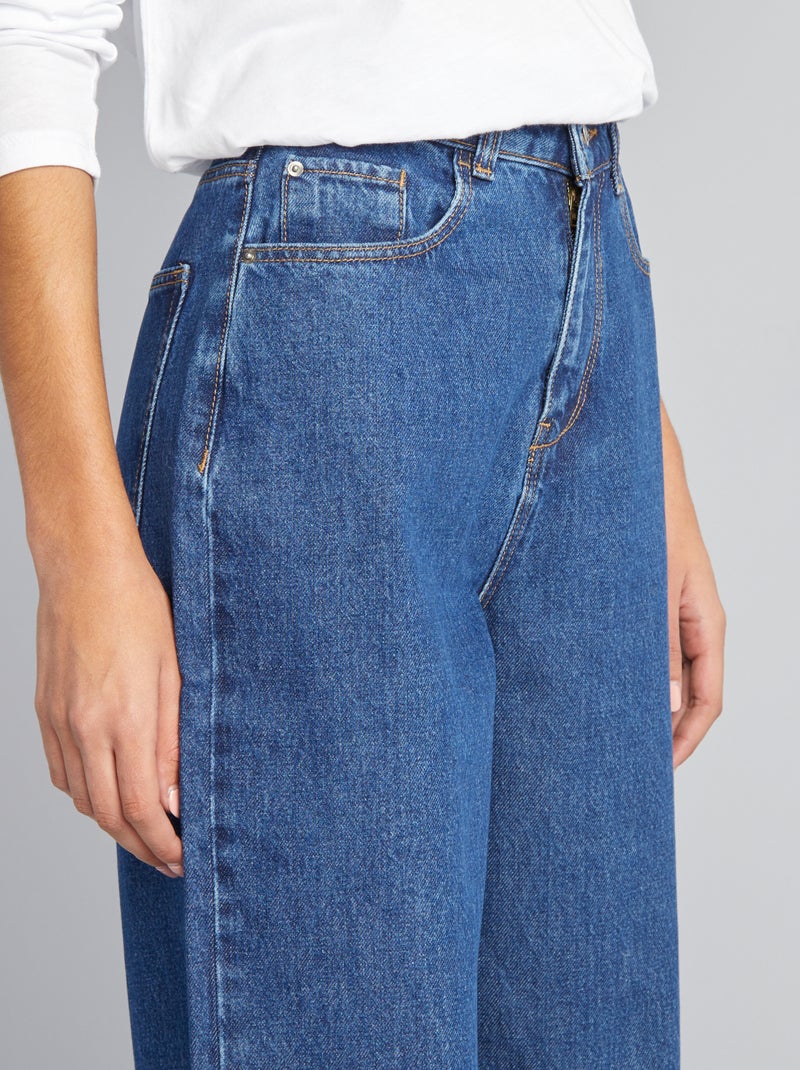 Calças de ganga wide leg - 34L AZUL - Kiabi