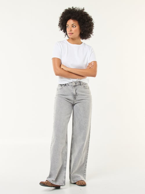 Calças de ganga wide leg - 34L - Kiabi