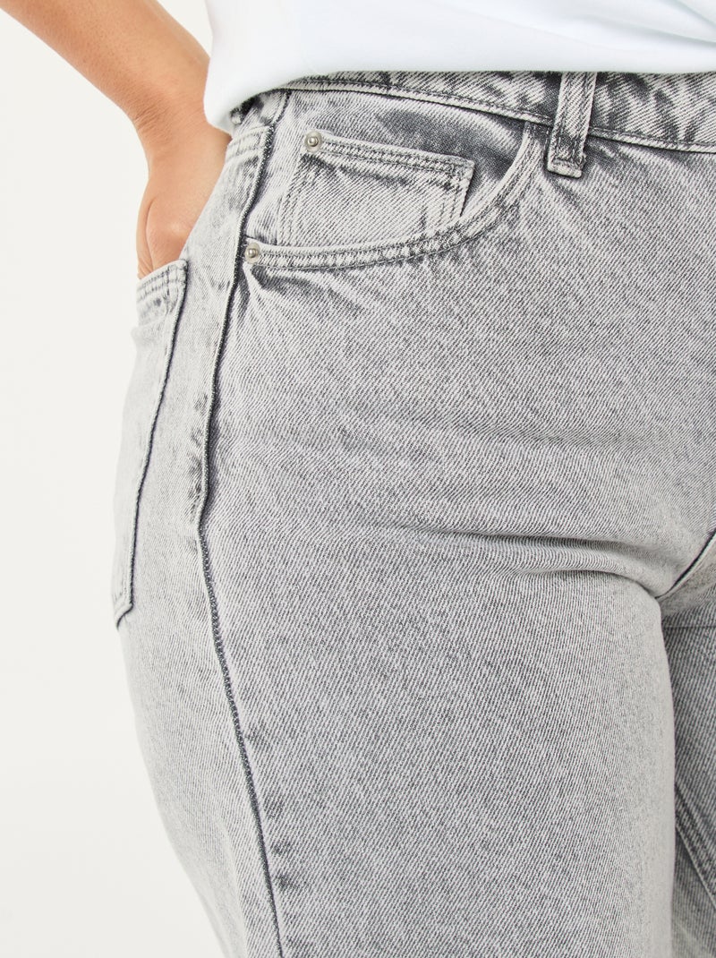 Calças de ganga wide leg - 34L Cinza - Kiabi