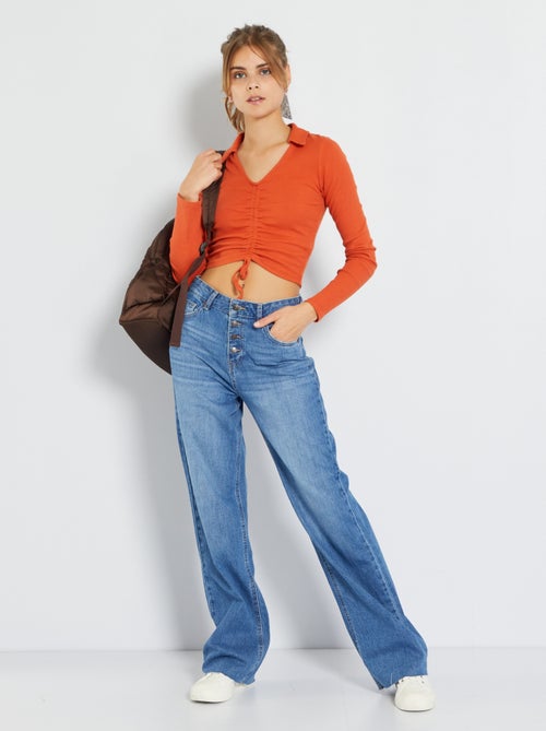 Calças de ganga wide-leg  - 5 bolsos - Kiabi