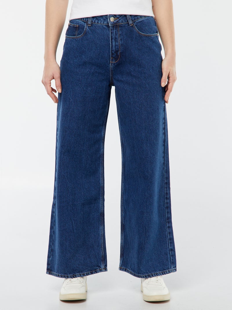 Calças de ganga wide leg - L28 AZUL - Kiabi