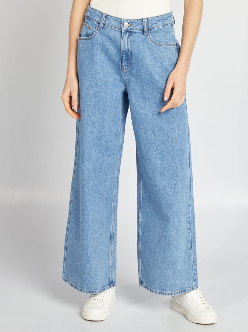 Calças de ganga wide leg - L28 Azul - Kiabi